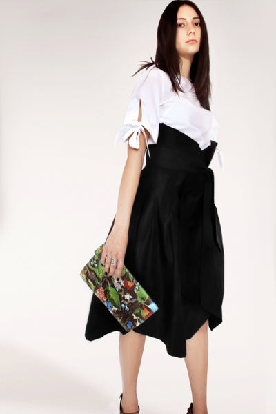 Cotton Trench Skirt / Black - YOJIRO KAKE OFFICIAL