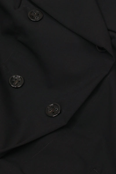 Wide Tailored Collar Summer Wool Cape / Black - YOJIRO KAKE OFFICIAL