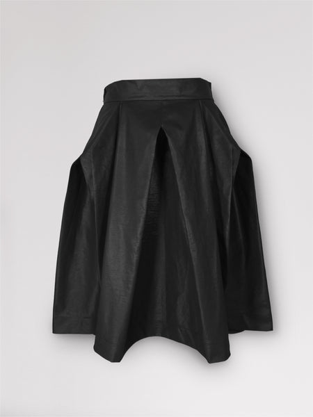 Origami Cotton Complex Pleats Skirt / Black - YOJIRO KAKE OFFICIAL