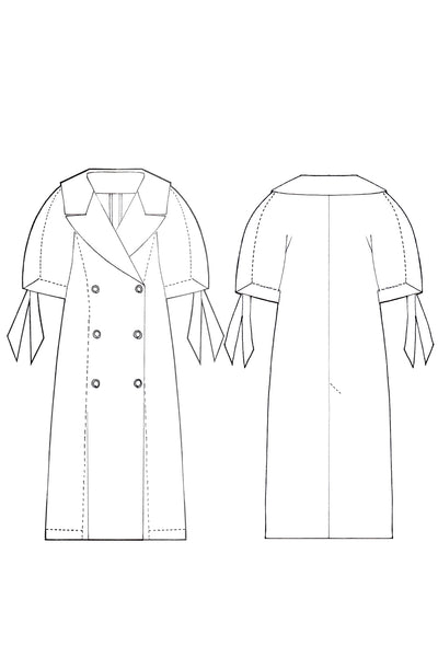 Squarish Sleeves Coat / White - YOJIRO KAKE OFFICIAL