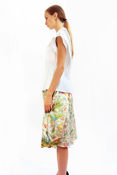 Origami Silk Satin Skirt with Complex Pleats – Original Paper Art Print