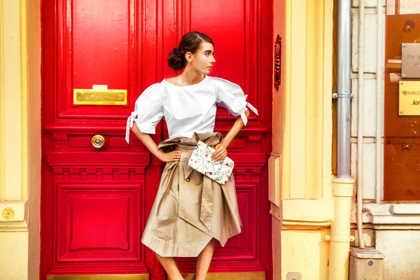 Cotton Trench Skirt / Beige. - YOJIRO KAKE OFFICIAL