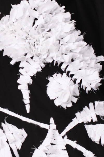 Cotton Caftan with Embroidery / Black&White - YOJIRO KAKE OFFICIAL