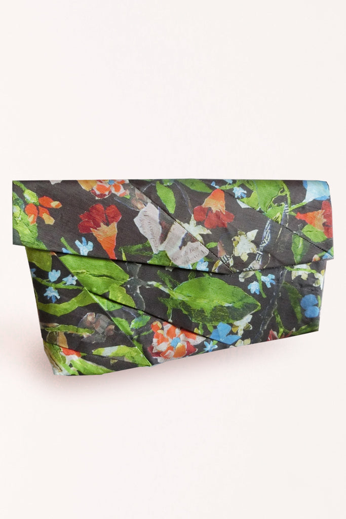 Complex Pleats Linen Clutch Bag / Print - YOJIRO KAKE OFFICIAL