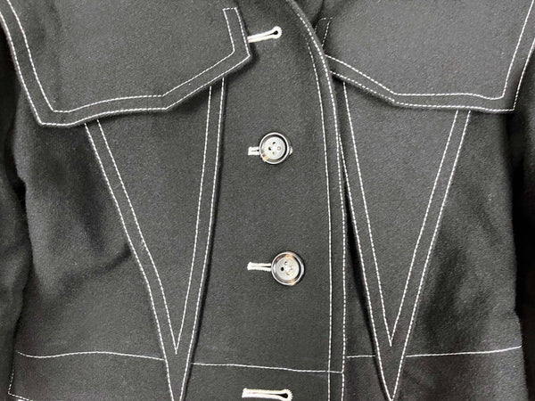 Origami wool jacket with square sleeves/Black