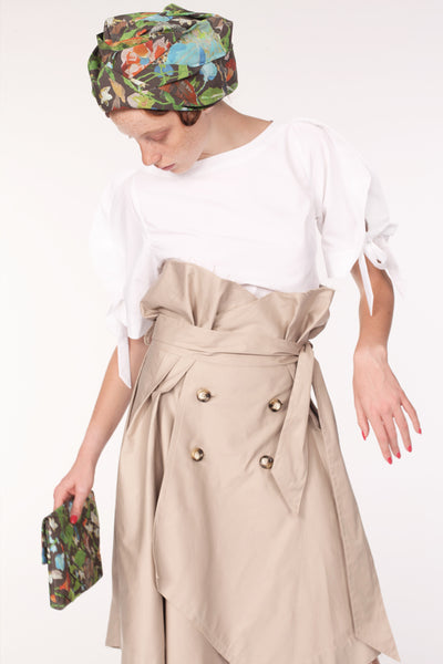 Cotton Trench Skirt / Beige - YOJIRO KAKE OFFICIAL