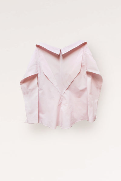 Open Collar Long Sleeves Cotton Shirt/ Powder Pink - YOJIRO KAKE OFFICIAL