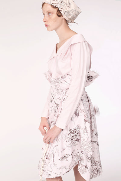 Open Collar Long Sleeves Cotton Shirt/ Powder Pink - YOJIRO KAKE OFFICIAL