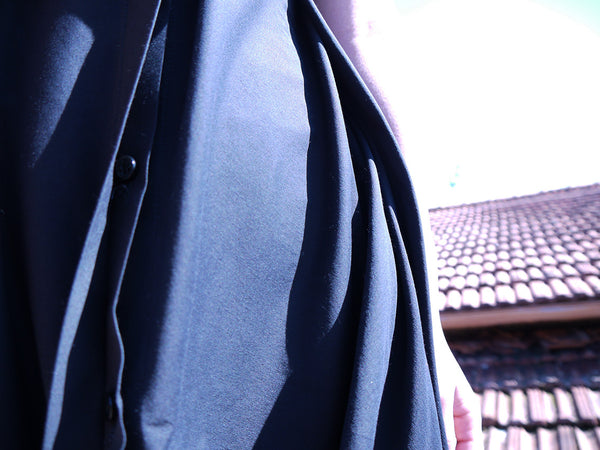Origami Buri Cotton Shirt Dress / Black - YOJIRO KAKE OFFICIAL