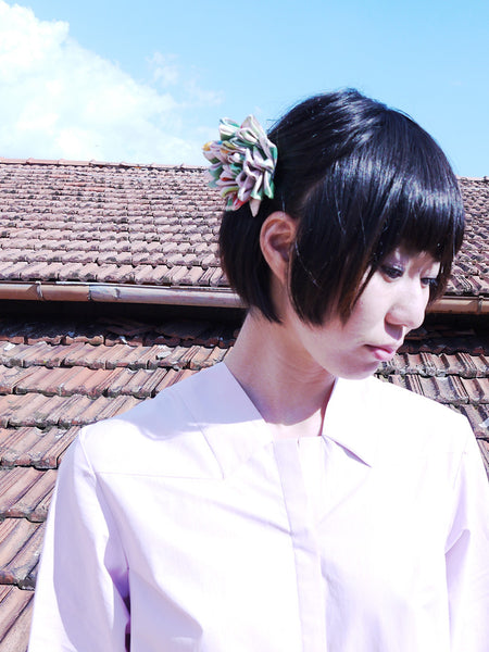 Origami Cotton Shirt Dress / Pink - YOJIRO KAKE OFFICIAL