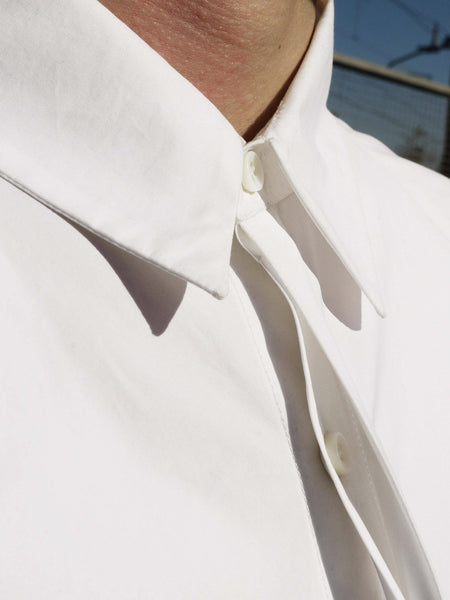 Origami Short-sleeves Midi Shirt / White - YOJIRO KAKE OFFICIAL