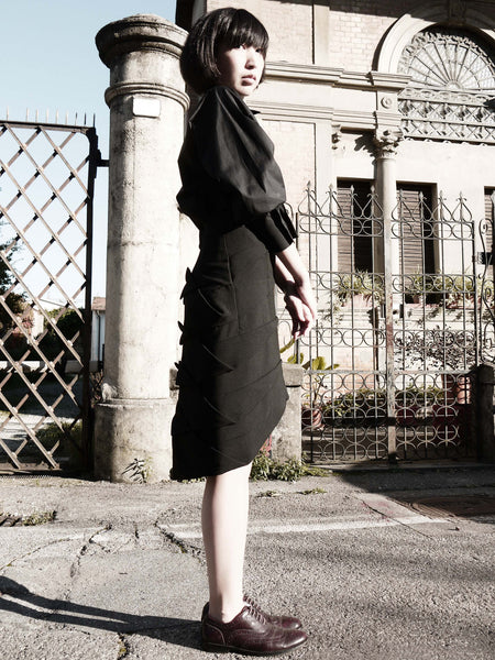 Origami Pleating Skirt / Black - YOJIRO KAKE OFFICIAL