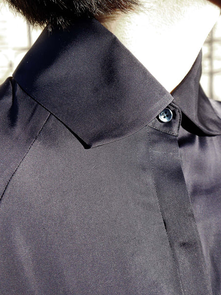 Origami Collar Shirt / Navy - YOJIRO KAKE OFFICIAL