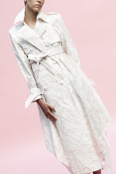 Origami Cotton Trench Coat / Print - YOJIRO KAKE OFFICIAL