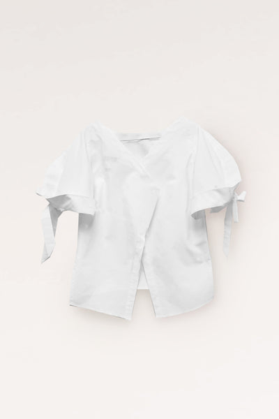Squarish Sleeves Cotton Top / White. - YOJIRO KAKE OFFICIAL