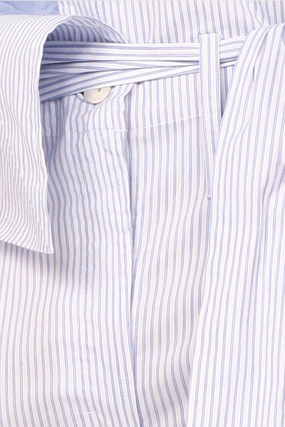 Slim-Fit Squarish Waist Cotton Trousers / Stripes - YOJIRO KAKE OFFICIAL