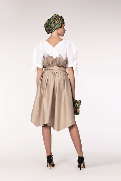 Cotton Trench Skirt / Beige. - YOJIRO KAKE OFFICIAL