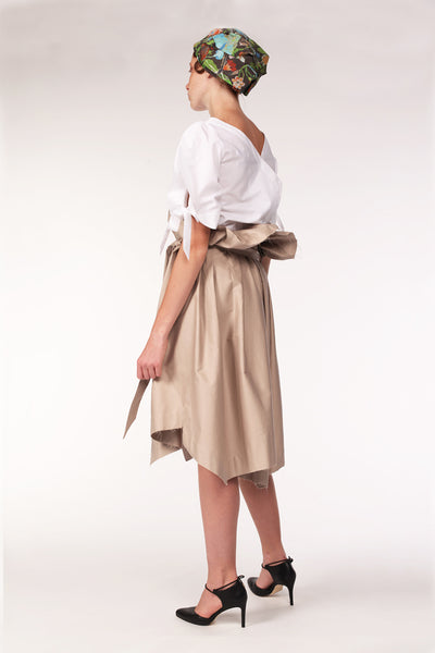 Cotton Trench Skirt / Beige. - YOJIRO KAKE OFFICIAL