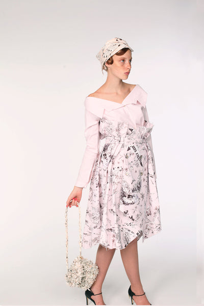 Cotton Polyester Trench Skirt / Print - YOJIRO KAKE OFFICIAL