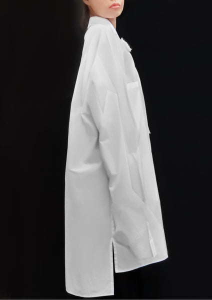 Bellini Flower Cotton Shirt / White - YOJIRO KAKE OFFICIAL