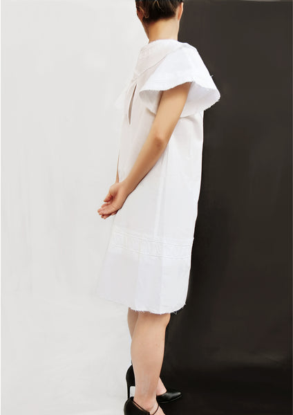 Hand Made Decoration Short  Dress / White - YOJIRO KAKE OFFICIAL