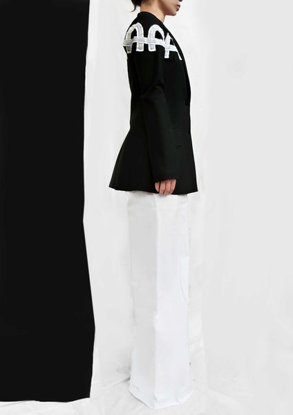 Arches Cotton Linen Jacket / Black - YOJIRO KAKE OFFICIAL