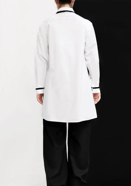 Hand Decoration Long Sleeves Shirt / White - YOJIRO KAKE OFFICIAL