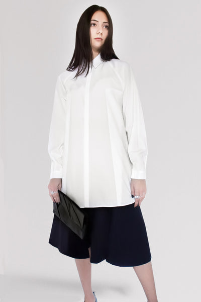 Origami Unisex Bellini Cotton Shirt / White - YOJIRO KAKE OFFICIAL
