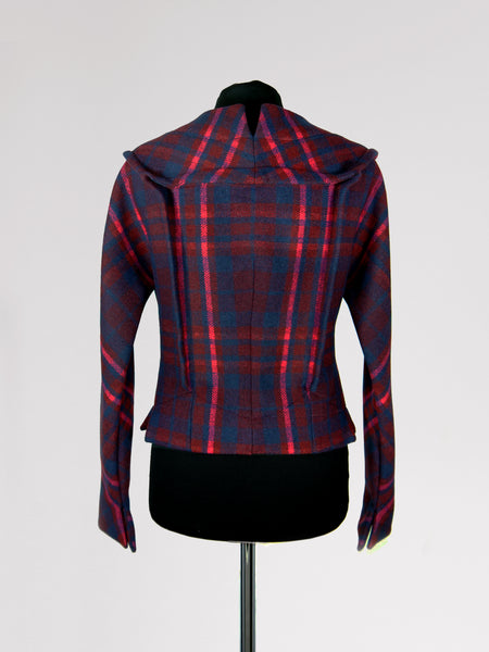 Origami Folded Wool Short Jacket / Checks - YOJIRO KAKE OFFICIAL