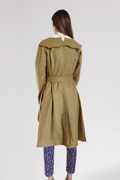 Origami Folded Midi Wool Coat / Camel - YOJIRO KAKE OFFICIAL