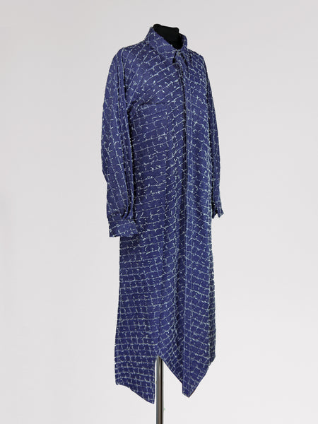 Origami Denim Maxi Shirt  / Navy - YOJIRO KAKE OFFICIAL