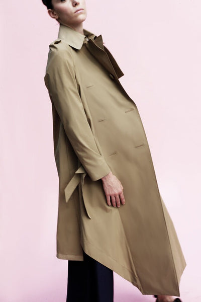 Origami Cotton Trench Coat / Khaki - YOJIRO KAKE OFFICIAL