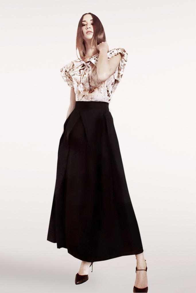 Complex Pleats Maxi Linen Skirt / Black – YOJIRO KAKE OFFICIAL