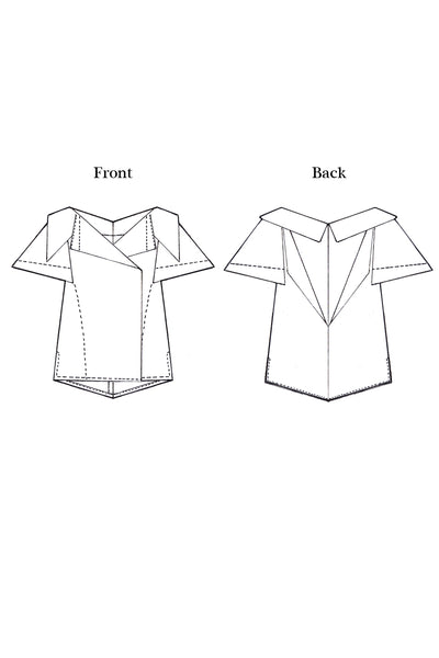 Open Collar Short Sleeves Cotton Shirt / Black - YOJIRO KAKE OFFICIAL