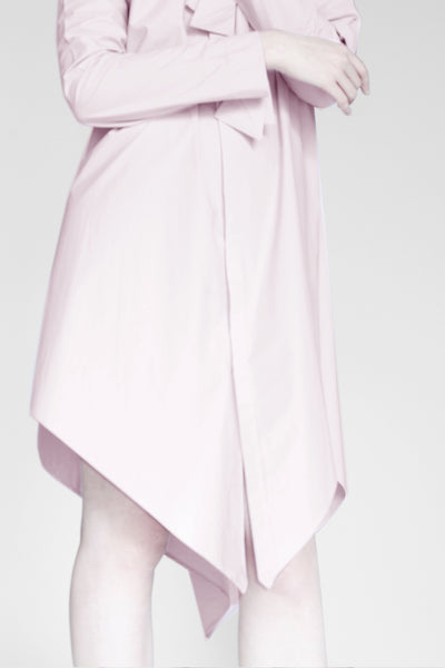 Origami Cotton Shirt Dress / Pink - YOJIRO KAKE OFFICIAL