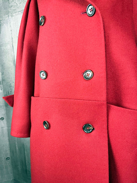 Origami Stain Collar Wool Coat / RED