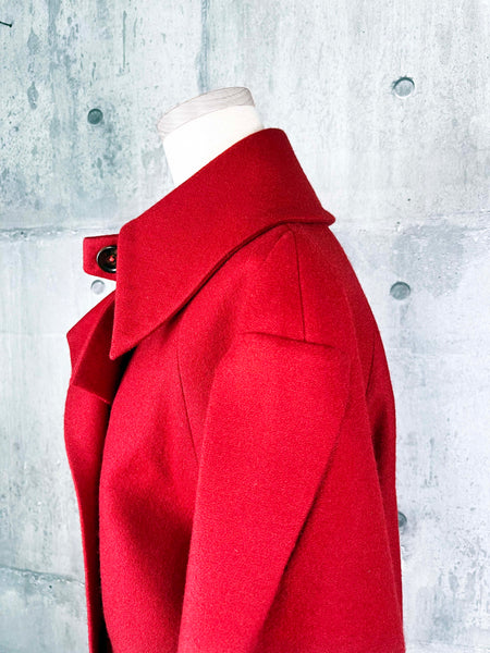 Origami Stain Collar Wool Coat / RED