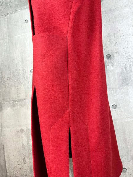 Origami Stain Collar Wool Coat / RED