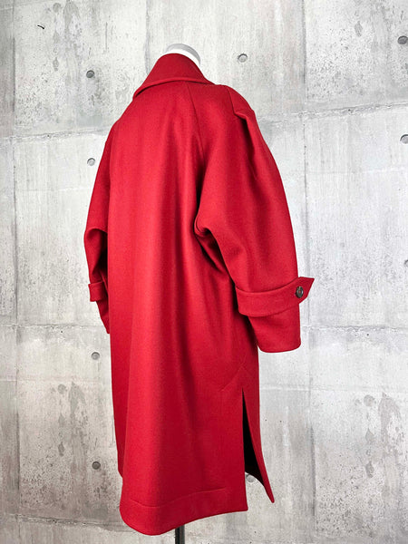 Origami Stain Collar Wool Coat / RED