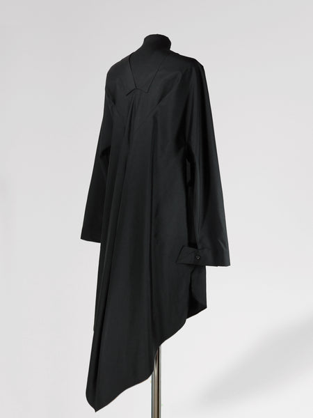 Origami Cotton Shirt Dress / Black. - YOJIRO KAKE OFFICIAL