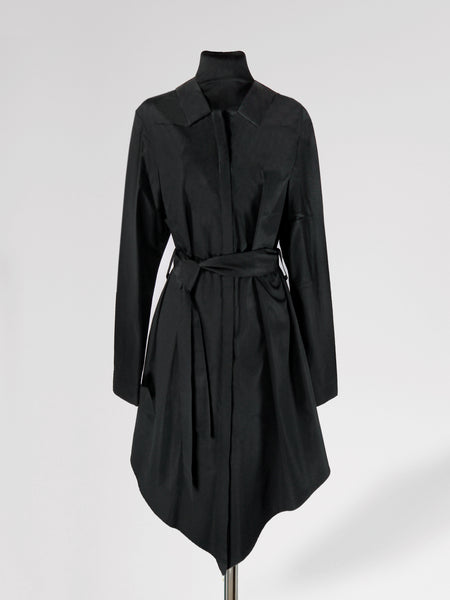 Origami Cotton Shirt Dress / Black. - YOJIRO KAKE OFFICIAL