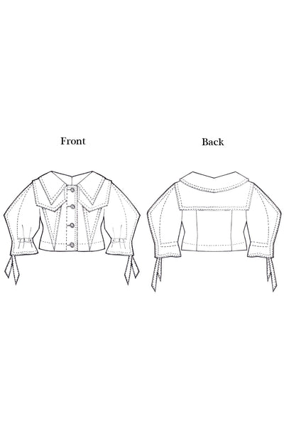 Origami Squarish Sleeves Denim Jacket / Navy - YOJIRO KAKE OFFICIAL