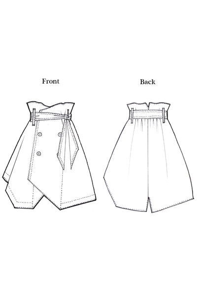 Cotton Polyester Trench Skirt / Print - YOJIRO KAKE OFFICIAL